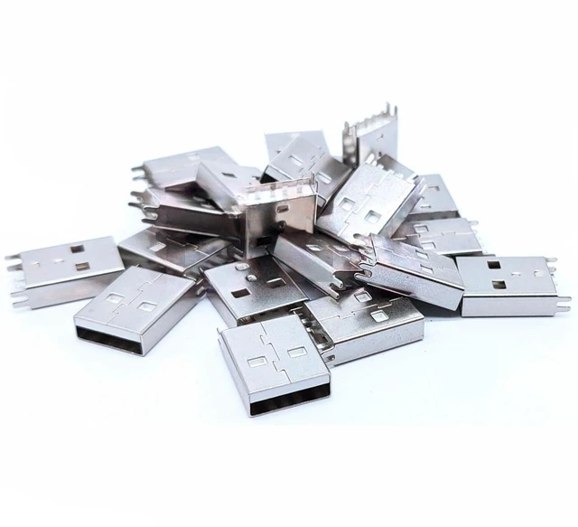Main image of For 10PCS DIY USB male interface splint plug-in PCB connector socket connector A type B patch straight pin