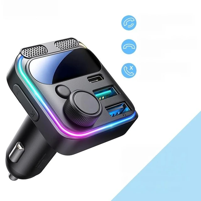 Main image of For Bluetooth 6.0 FM Transmitter with PD 45W&QC3.0 Fast Charger Bluetooth Car Adapter Portable Car AUX Radio Modulator MP3