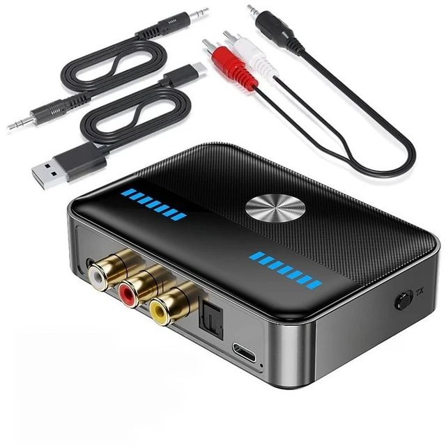 Main image of For NFC Bluetooth 5.3 Receiver Transmitter RGB Audio Adapter 3.5MM AUX RCA Coaxial Optical DAC Converter for TV PC Car Speaker