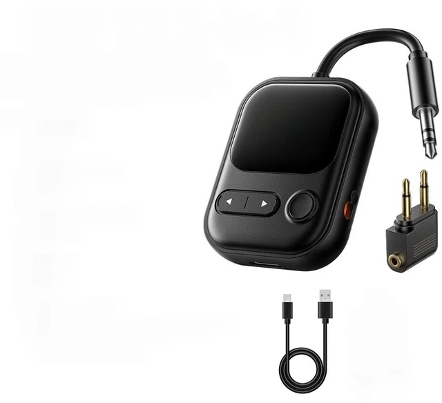 Main image of For 6.0 Bluetooth Audio Receiver Transmitter 3.5mm Jack RT/TX 2 In 1 Adapter with Mic LCD Display for Phone TV Cars Flights