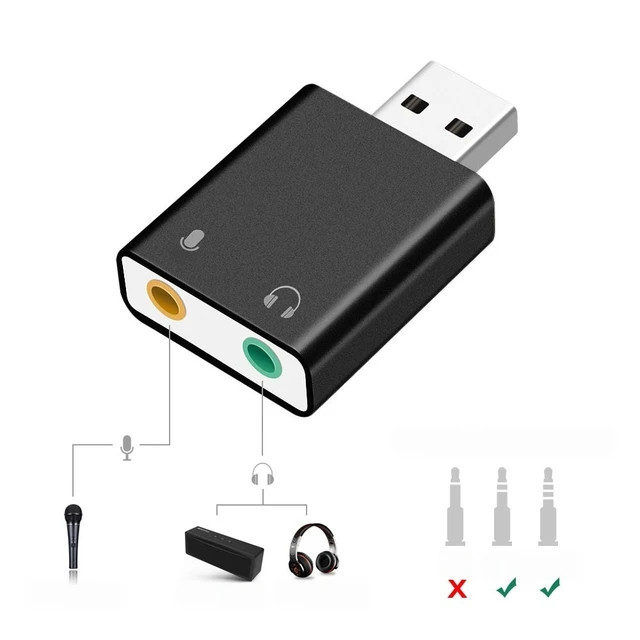 Main image of For USB Sound Card 7.1 External USB to Jack 3.5mm Headphone Adapter Stereo Audio Mic Sound Card for PC Computer Laptop
