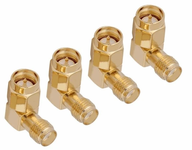 Main image of For 4PCS 90 Degree SMA Male To Female Adapter Gold Plated Contacts Right Angle Design Connection Adapter Right Angle Connector