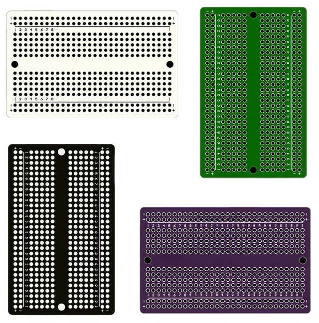 Main image of 2PCS 52.1MMx88.9MM Black Oil Gold Five Hole Universal Board Breadboard Prototype Version Hole Board 2.54MM Practice Board