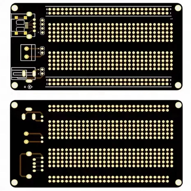 Main image of Black Oil Immersion Gold Five Hole Universal Board Breadboard Prototype Board 2.54 Spacing Welding Practice Board