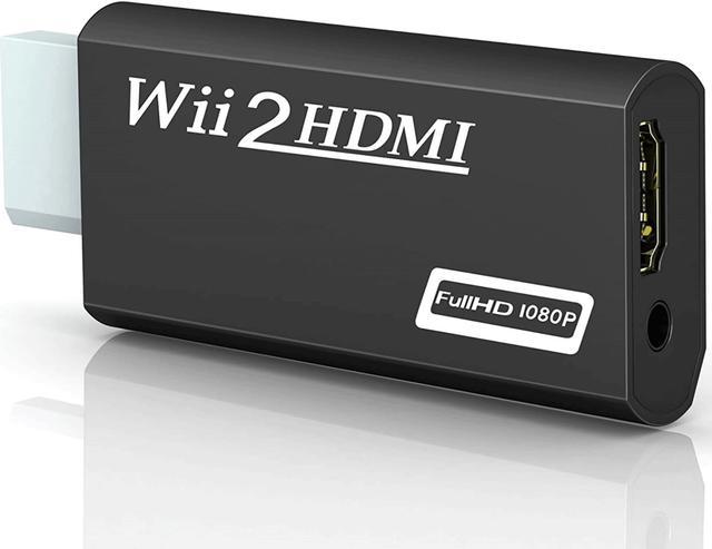 Portable Wii to HDMI Wii2HDMI Full HD Converter Audio Output Adapter TV  Black