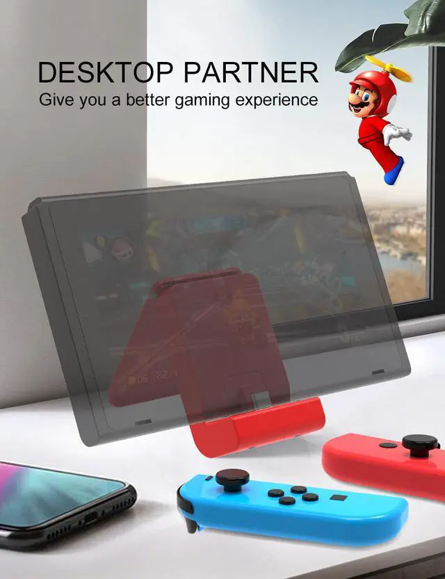 Alt view image 6 of 6 - Switch Stand for Nintendo,Charging Dock for Nintendo Switch and Nintendo Switch Lite,Portable Switch Adjustable Charging Stand for Nintendo with USB Type C Charger Port(Red)