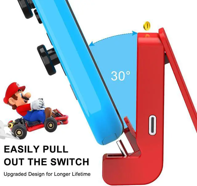 Alt view image 4 of 6 - Switch Stand for Nintendo,Charging Dock for Nintendo Switch and Nintendo Switch Lite,Portable Switch Adjustable Charging Stand for Nintendo with USB Type C Charger Port(Red)