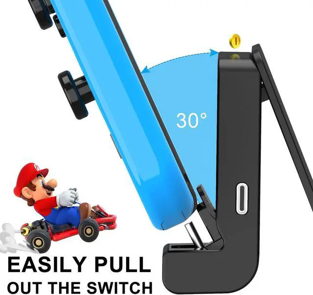 Alt view image 4 of 6 - Switch Stand for Nintendo,Charging Dock for Nintendo Switch and Nintendo Switch Lite,Portable Switch Adjustable Charging Stand for Nintendo with USB Type C Charger Port(Black)