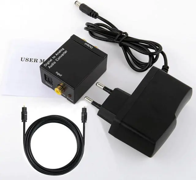 Alt view image 6 of 6 - Digital to Analog Audio Converter DAC and Optical SPDIF Toslink Coaxial to Analog Stereo L/R Converter, Audio Analog Converter with Optical Cable/Power Adapter for PS3 PS4 PS5 Xbox Roku
