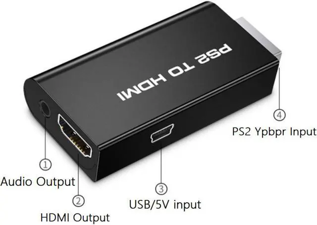 Alt view image 3 of 6 - PS2 to HDMI Converter Adapter ,PS2 to HDMI Converter with 3.5mm Audio Output for HDTV HDMI Monitor Supports All PS2 Display Modes