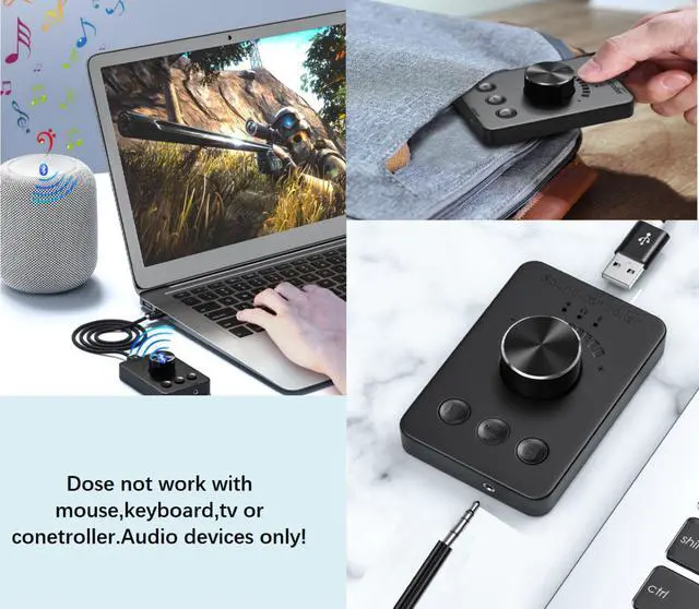 Alt view image 3 of 5 - Multimedia Controller Knob, USB Volume Controller, One Key Mute PC Computer Speaker Audio Multimedia Volume Remote Control Adjuster with Bluetooth for Win7/8/10/XP/Mac/Vista/Android/iOS