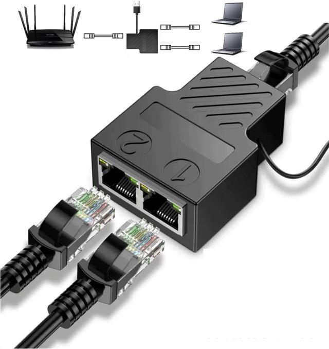 Ethernet Splitter 1 to 2 High Speed, RJ45 Network 1 to 2 Port