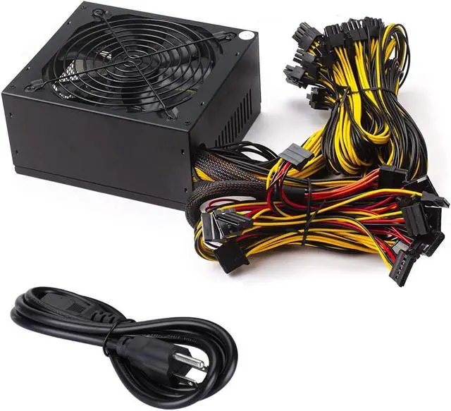 Main image of 2000W ATX Mining Power Supply, 110-240V PSU Support 8 GPUs Mining Rig, High Efficiency and Stable PC Miner Power Supply, Suitable for BTC ETH ETC ZEC ZCASH DGB XMR Miner Multi-Currency Mining