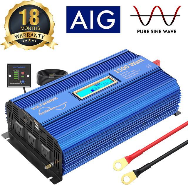 1500W Pure Sine Wave Power Inverter with LED Display DC to AC