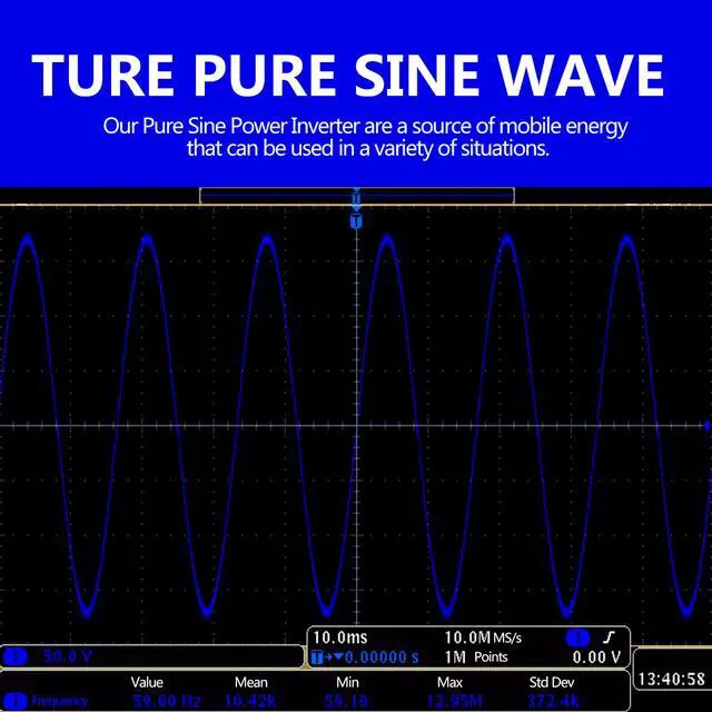 Alt view image 6 of 8 - Pure Sine Wave 2000Watt Car Power Inverter Converter DC 12V to 120V AC with Remote Control and LCD Display 1 AC Terminal Block 2 AC Outlets 2x2.4A USB Ports for RV Truck Boat by VOLTWORKS (12VBlue)