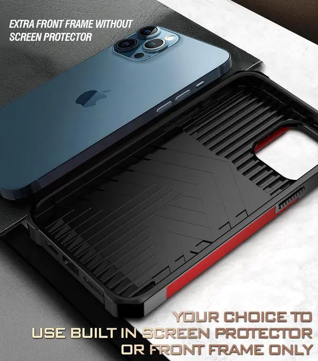 Alt view image 2 of 3 - Rugged Shockproof Heavy Duty Phone Case Slide Lens Protector Card Slot Armor Ring Stand(Black, iPhone 12 mini)