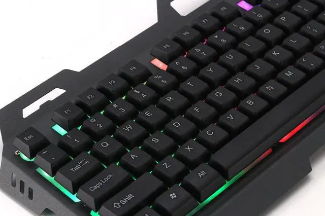 Alt view image 4 of 7 - Gazeku Computer Desktop Wired Gaming Keyboard & Mouse Kit Black w/ LED Colorful Light Large