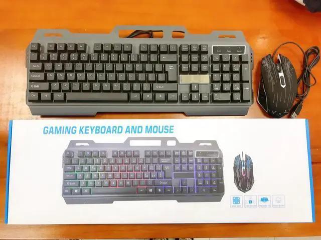 Alt view image 7 of 7 - Gazeku Computer Desktop Wired Gaming Keyboard & Mouse Kit Black w/ LED Colorful Light Large