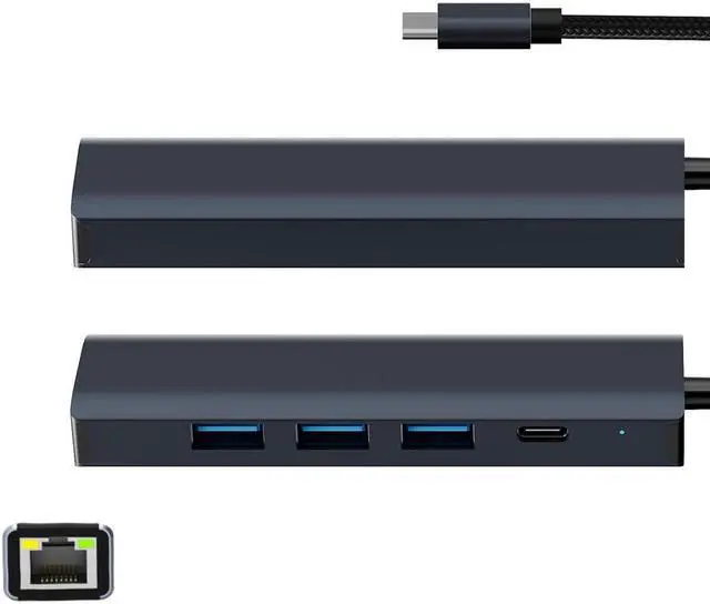 Alt view image 2 of 6 - 5 Ports to Type C Hi-Speed Transmission Lan 1000Mbps PD 100W Charging USB Hub