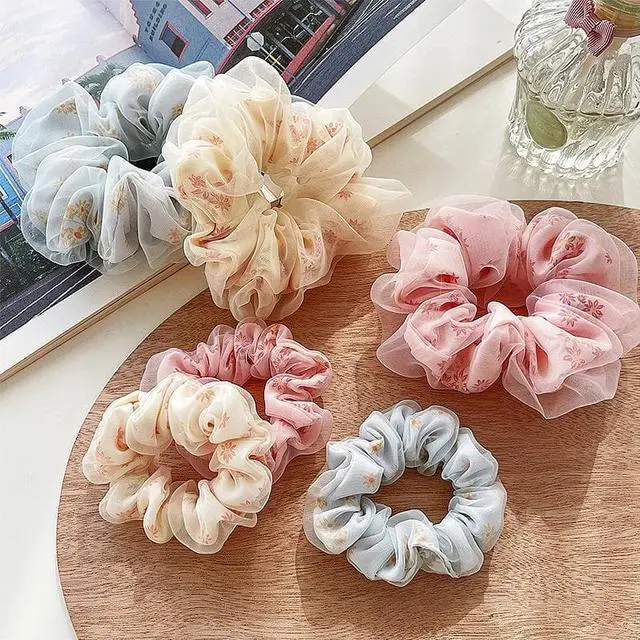 Alt view image 3 of 7 - Fashion Mesh Ball Head Large Intestine Hair Ring Female Super Large Flower Super Immortal Hair Rope Tied Horsetail Headrope Hair Accessories