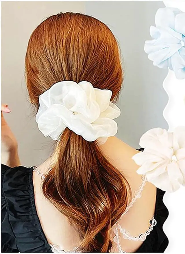 Main image of Fashion Mesh Ball Head Large Intestine Hair Ring Female Super Large Flower Super Immortal Hair Rope Tied Horsetail Headrope Hair Accessories