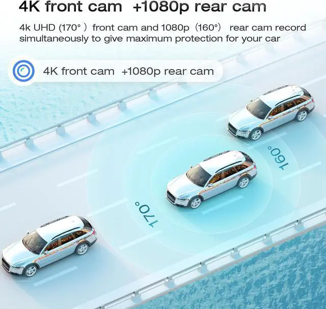 Alt view image 5 of 7 - TOGUARD 4K Mirror Dash Cam GPS Full Touch Screen 12" Voice Control Dash Camera Waterproof Reverse Rear View Camera Night Vision Parking Assistant Support Max 128G