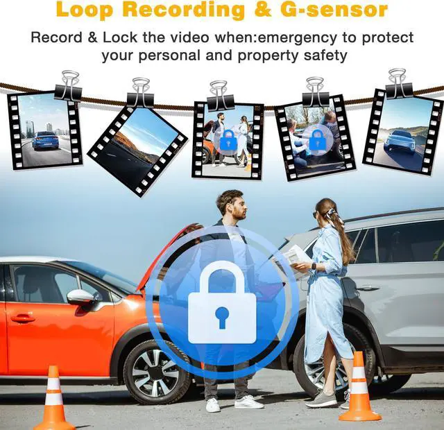Alt view image 6 of 7 - TOGUARD 2.5K Mirror Dash Cam 10" Touch Screen 2.5K + 1080P Dual Dash Camera for Cars Night Vision Waterproof Parking Assistant Rear View Camera