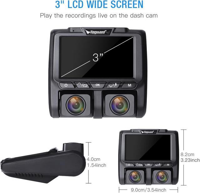 TOGUARD Caméra voiture Dual Dashcam double 1080P +1080 avec Vision