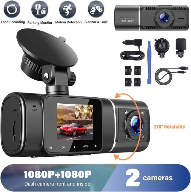 Main image of TOGUARD Dual FHD 1080P Dash Cam, front and inside Car Driving Recorder Car Camera, Car Dash Camera with IR Night WDR Vision, HDR Tech., Motion Detection, Parking Monitoring, Loop Recording, G-sensor