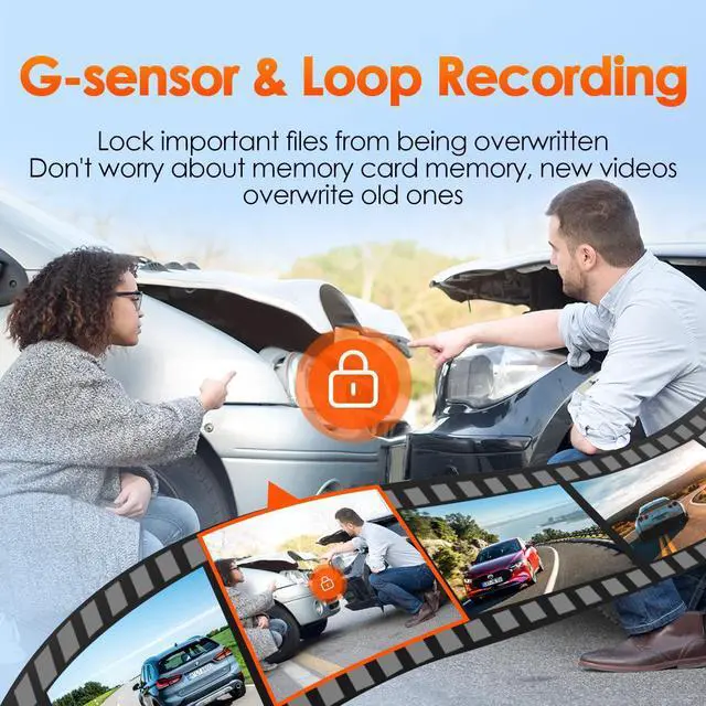 Alt view image 6 of 7 - TOGUARD 4K Dual Dash Cam 5Ghz WiFi GPS, 4K Front Camera and 2K Rear Dash Camera for Cars, 3.16" IPS Touch Screen, Dual Sony Night Vision,170° Wide Angle, Type C Port, Free APP & 64GB Memory Card