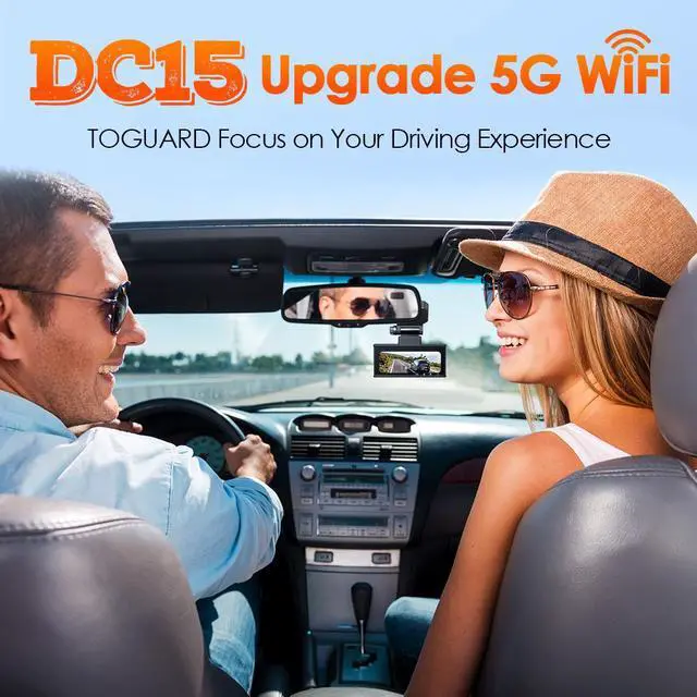 Alt view image 2 of 7 - TOGUARD 4K Dual Dash Cam 5Ghz WiFi GPS, 4K Front Camera and 2K Rear Dash Camera for Cars, 3.16" IPS Touch Screen, Dual Sony Night Vision,170° Wide Angle, Type C Port, Free APP & 64GB Memory Card
