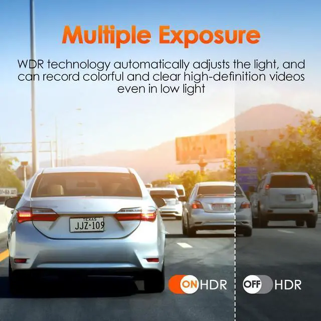 Alt view image 3 of 7 - TOGUARD 4K Dual Dash Cam 5Ghz WiFi GPS, 4K Front Camera and 2K Rear Dash Camera for Cars, 3.16" IPS Touch Screen, Dual Sony Night Vision,170° Wide Angle, Type C Port, Free APP & 64GB Memory Card