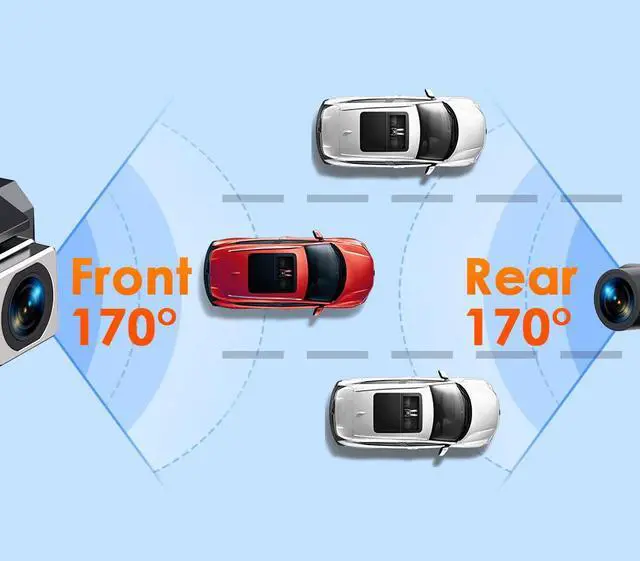 Alt view image 4 of 7 - TOGUARD 4K Dual Dash Cam 5Ghz WiFi GPS, 4K Front Camera and 2K Rear Dash Camera for Cars, 3.16" IPS Touch Screen, Dual Sony Night Vision,170° Wide Angle, Type C Port, Free APP & 64GB Memory Card