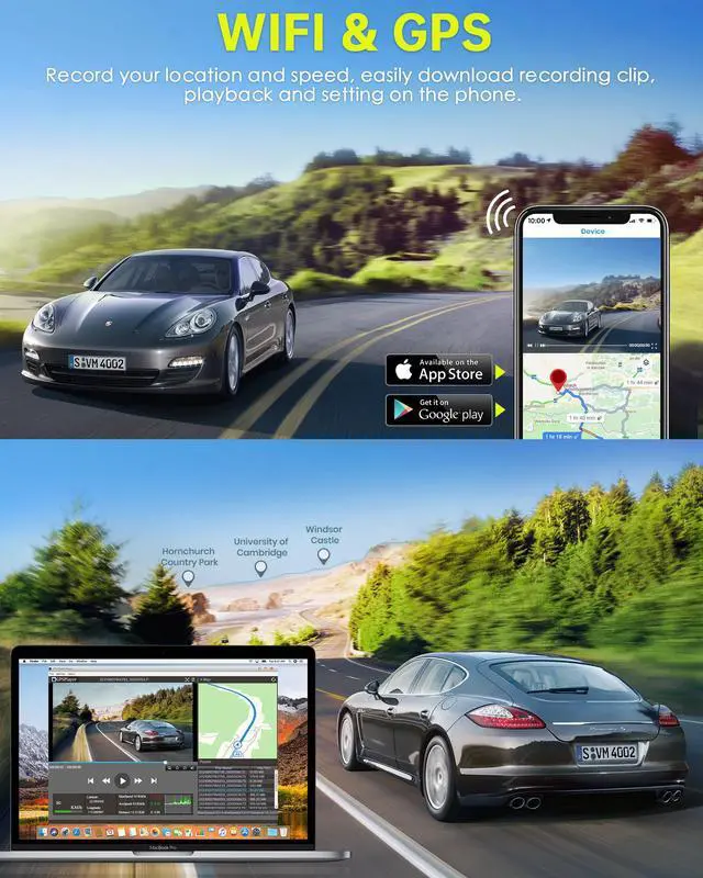 Alt view image 3 of 7 - TOUGARD 12” Mirror Dash Cam 4K+1080P Dual Camera with GPS WiFi Car Camera Driving Recorder with Touch Screen Voice Control Parking Monitor G-sensor Lock Parking Assist Waterproof Rear Camera