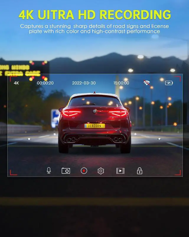 Alt view image 5 of 7 - TOUGARD 12” Mirror Dash Cam 4K+1080P Dual Camera with GPS WiFi Car Camera Driving Recorder with Touch Screen Voice Control Parking Monitor G-sensor Lock Parking Assist Waterproof Rear Camera