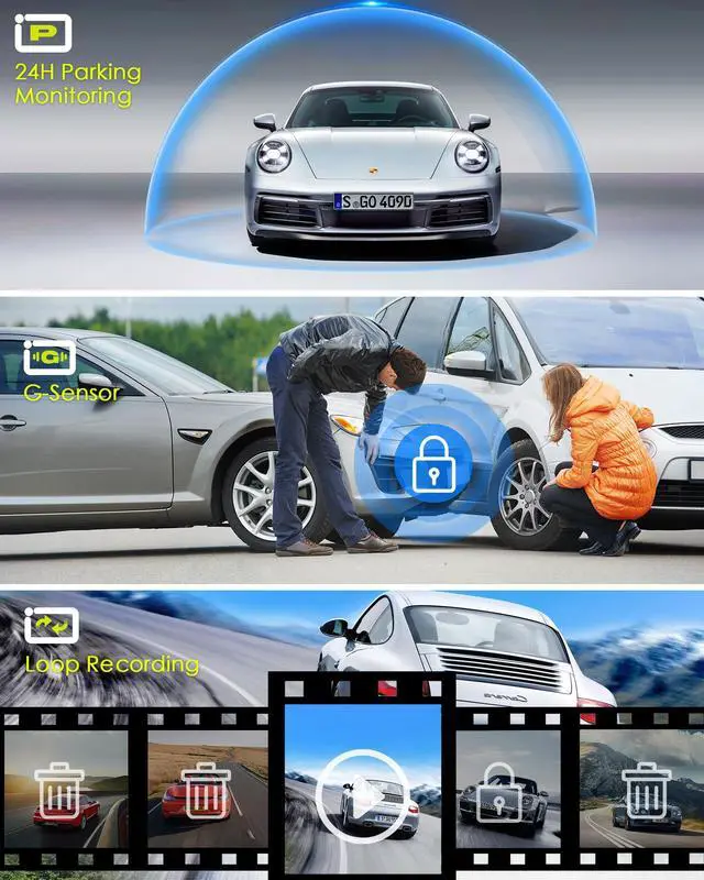 Alt view image 7 of 7 - TOUGARD 12” Mirror Dash Cam 4K+1080P Dual Camera with GPS WiFi Car Camera Driving Recorder with Touch Screen Voice Control Parking Monitor G-sensor Lock Parking Assist Waterproof Rear Camera