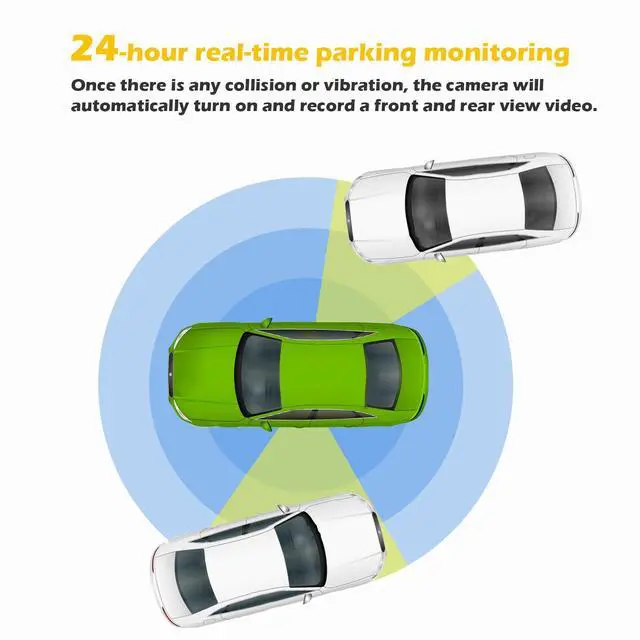 Alt view image 7 of 7 - TOGUARD Dual Dash Cam 1080P FHD 3 Inch LCD Display Car Camera ,IR Night Vision Car Camera ,Parking Mode, G-Sensor, Loop Recording, HDR