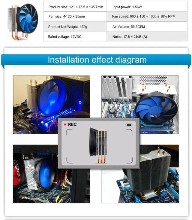 Alt view image 13 of 14 - DEEPCOOL GAMMAXX 300-CPU Cooler 3 Direct Contact Heat Pipes 120mm PWM Silent Fan (AM4 Compatible)