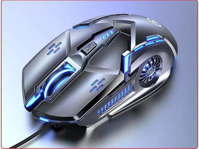 Main image of WEIHE gaming mouse, RGB backlight, 3200 dpi, 6 keys, ergonomic USB optical gaming mouse, desktop laptop wired mouse Gray