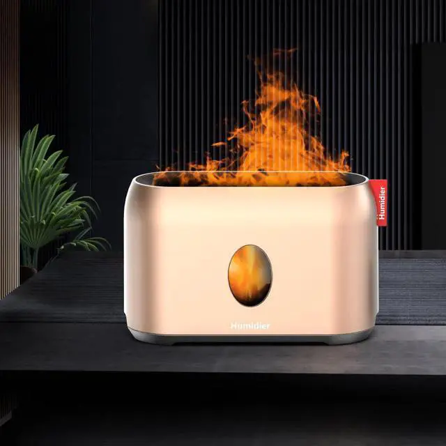 Alt view image 4 of 4 - WEIHE 200ml fragrance diffuser, large-capacity essential oil diffuser, flame effect humidifier with no water automatic shutdown protection timer function, suitable for baby room plant office Silver