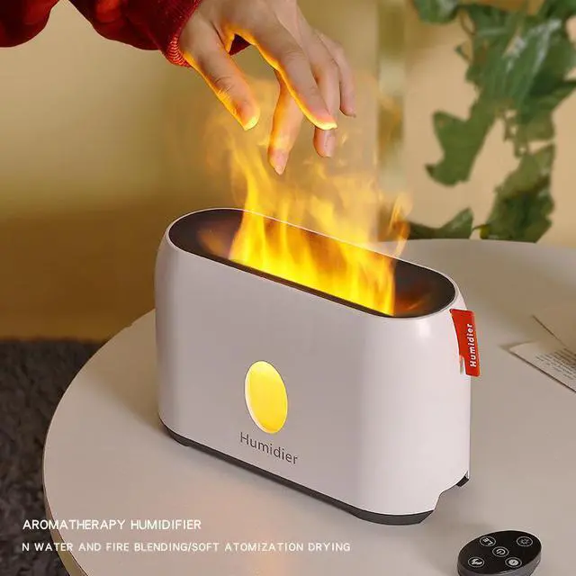 Main image of WEIHE 200ml fragrance diffuser, large-capacity essential oil diffuser, flame effect humidifier with no water automatic shutdown protection timer function, suitable for baby room plant office Silver