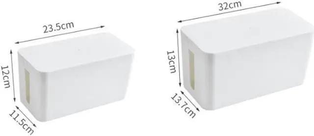 Alt view image 2 of 6 - The cable management box and the cable storage box cover with cable kit can hide the power board, surge protector and cables. Keep kids and pets safe, black and white White 12 ft.