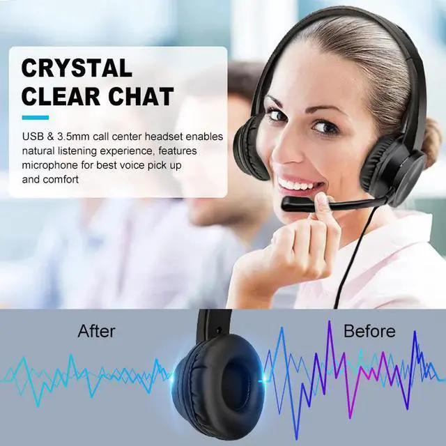 Alt view image 7 of 7 - WEIHE Gaming Headset Active Noise Cancelling Work Headphones Premium Closed-Back Stereo Headphones