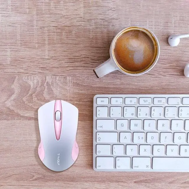 Alt view image 2 of 6 - WEIHE Wireless Mouse USB Interface Gaming Mice Ergonomic Hand Grips For Office Travel Gamer Desk Laptop Gaming Mouse White