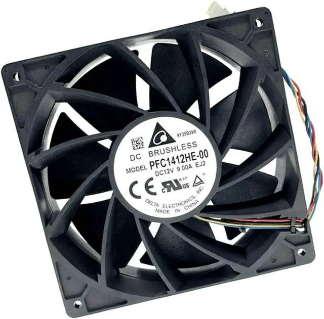 Main image of WHATSMINER Delta Server Fan PFC1412HE-00 4PIN 12v 9.00A 14038 14CM Cooling Fan