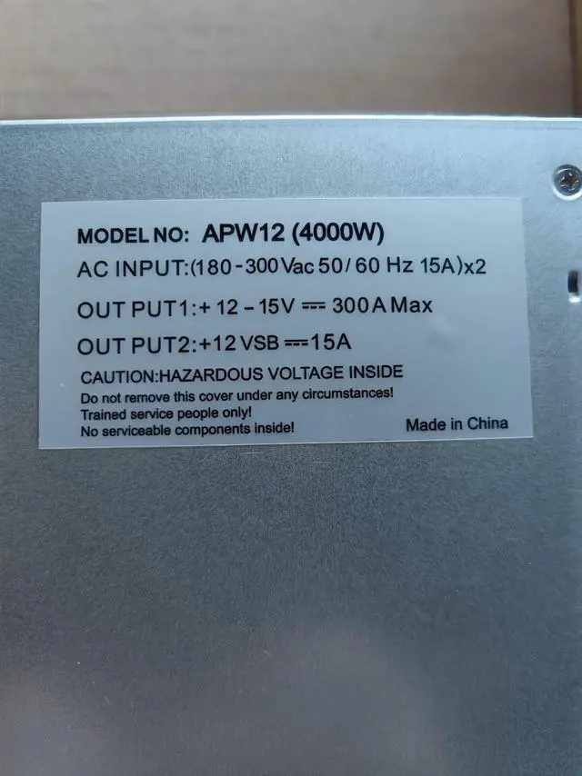 Alt view image 6 of 7 - Generic USA STOCK APW12 Power Supply 4000W PSU for Antminer S19 S19pro T19