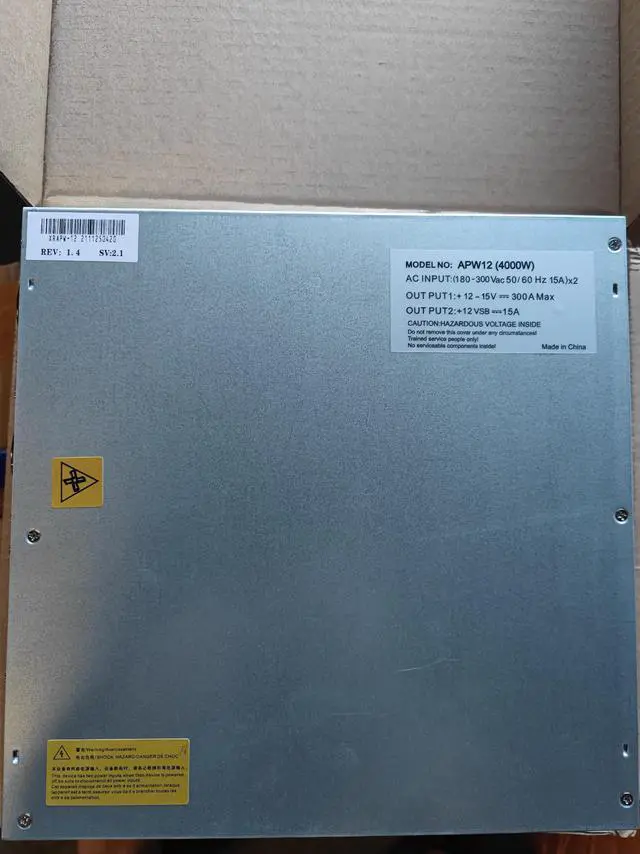 Alt view image 2 of 7 - Generic USA STOCK APW12 Power Supply 4000W PSU for Antminer S19 S19pro T19