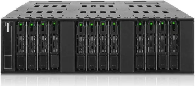 Main image of Icy Dock MB872MP-B | Full Metal 12 Bay M.2 SATA SSD Mobile Rack for External 5.25" Drive Bay (SFF-8612) | ToughArmor