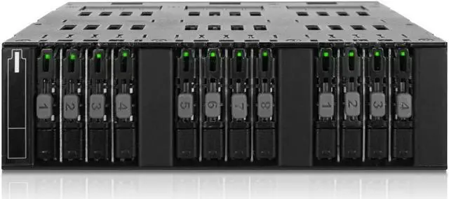 Alt view image 2 of 7 - Icy Dock MB872MP-B | Full Metal 12 Bay M.2 SATA SSD Mobile Rack for External 5.25" Drive Bay (SFF-8612) | ToughArmor