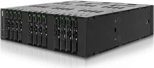 Alt view image 3 of 7 - Icy Dock MB872MP-B | Full Metal 12 Bay M.2 SATA SSD Mobile Rack for External 5.25" Drive Bay (SFF-8612) | ToughArmor